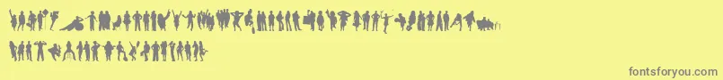 Saiba mais sobre a fonte HumanSilhouettesFreeSix Fonte HumanSilhouettesFreeSix – fontes cinzas em um fundo amarelo