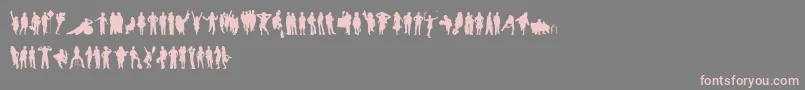 Шрифт HumanSilhouettesFreeSix – розовые шрифты на сером фоне