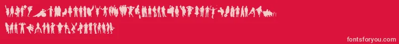 フォントHumanSilhouettesFreeSix – 赤い背景にピンクのフォント