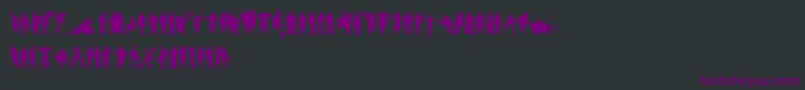 Fonte HumanSilhouettesFreeSix – fontes roxas em um fundo preto