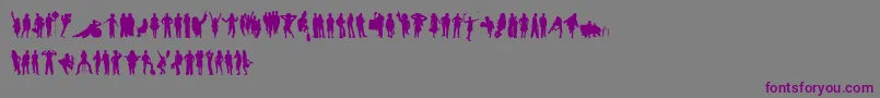 HumanSilhouettesFreeSix Font – Purple Fonts on Gray Background