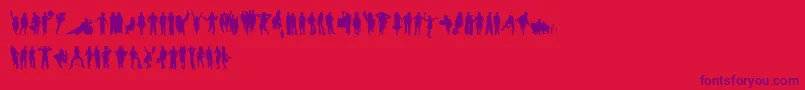 HumanSilhouettesFreeSix Font – Purple Fonts on Red Background
