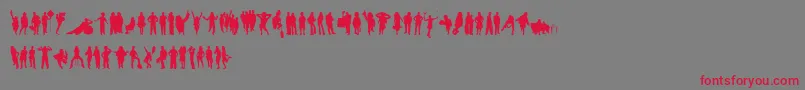 HumanSilhouettesFreeSix-Schriftart – Rote Schriften auf grauem Hintergrund