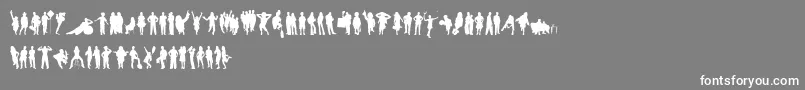 フォントHumanSilhouettesFreeSix – 灰色の背景に白い文字