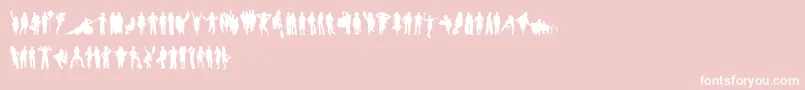 HumanSilhouettesFreeSix Font – White Fonts on Pink Background