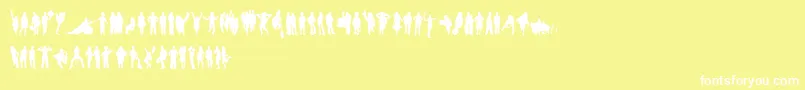 HumanSilhouettesFreeSix Font – White Fonts on Yellow Background