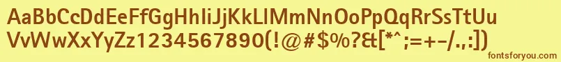 Шрифт Agfarotissansserifextrabold – коричневые шрифты на жёлтом фоне