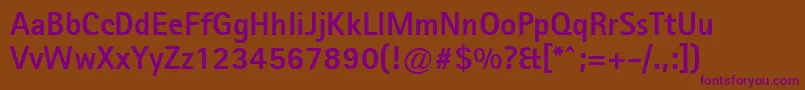 Agfarotissansserifextrabold Font – Purple Fonts on Brown Background