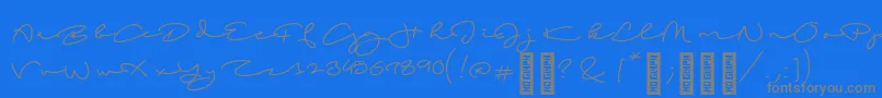 BeachscriptRegular-Schriftart – Graue Schriften auf blauem Hintergrund