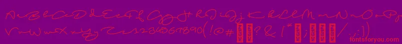 BeachscriptRegular Font – Red Fonts on Purple Background