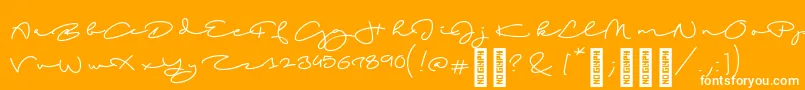 BeachscriptRegular-Schriftart – Weiße Schriften auf orangefarbenem Hintergrund