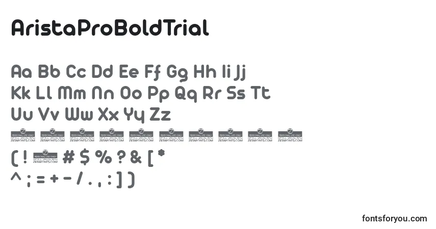 Шрифт AristaProBoldTrial – алфавит, цифры, специальные символы