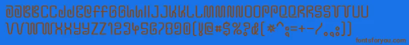Y2kbug Font – Brown Fonts on Blue Background
