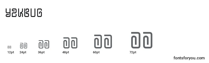 Y2kbug Font Sizes