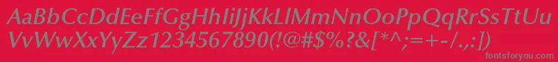 OptimaltstdDemibolditalic Font – Gray Fonts on Red Background