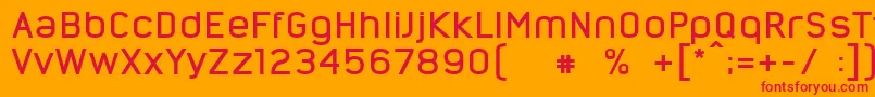 NordsterndemoDunkel Font – Red Fonts on Orange Background