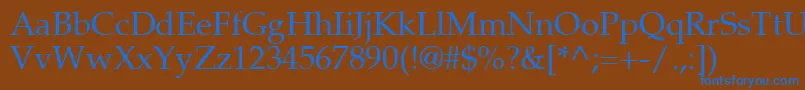 Palton-fontti – siniset fontit ruskealla taustalla