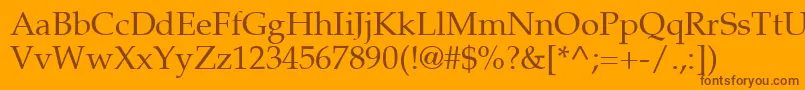 Czcionka Palton – brązowe czcionki na pomarańczowym tle