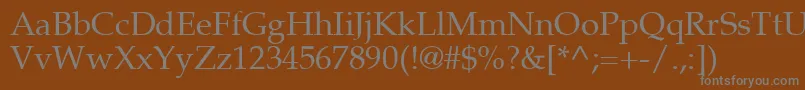 Palton-fontti – harmaat kirjasimet ruskealla taustalla