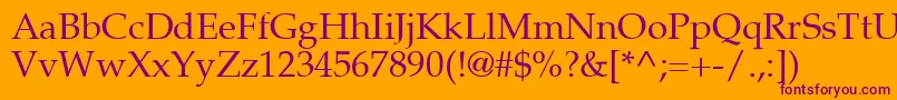 Palton-Schriftart – Violette Schriften auf orangefarbenem Hintergrund