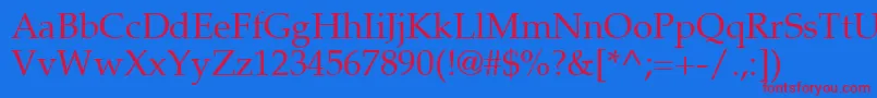 Palton-Schriftart – Rote Schriften auf blauem Hintergrund