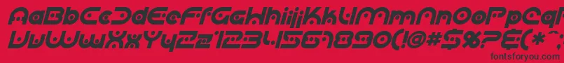 SfplanetaryorbiterBoldital Font – Black Fonts on Red Background