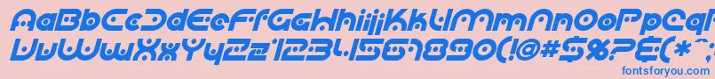 SfplanetaryorbiterBoldital Font – Blue Fonts on Pink Background