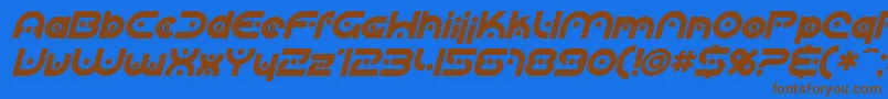 SfplanetaryorbiterBoldital Font – Brown Fonts on Blue Background