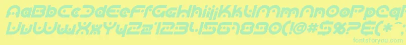 SfplanetaryorbiterBoldital Font – Green Fonts on Yellow Background