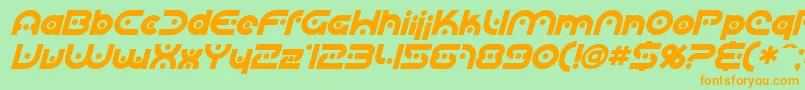 SfplanetaryorbiterBoldital Font – Orange Fonts on Green Background