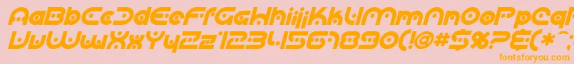 SfplanetaryorbiterBoldital Font – Orange Fonts on Pink Background