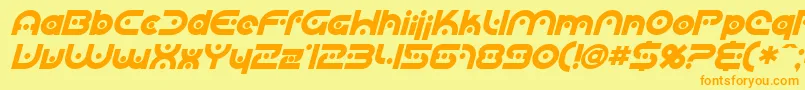 SfplanetaryorbiterBoldital Font – Orange Fonts on Yellow Background