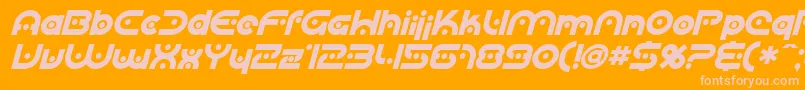 SfplanetaryorbiterBoldital Font – Pink Fonts on Orange Background