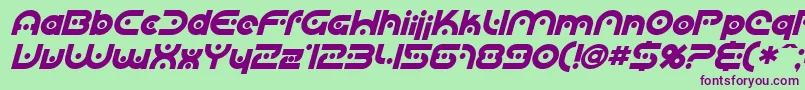 SfplanetaryorbiterBoldital Font – Purple Fonts on Green Background