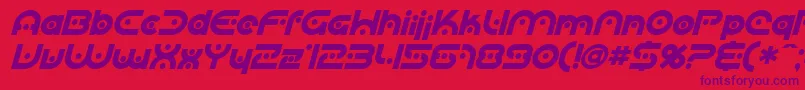 SfplanetaryorbiterBoldital Font – Purple Fonts on Red Background