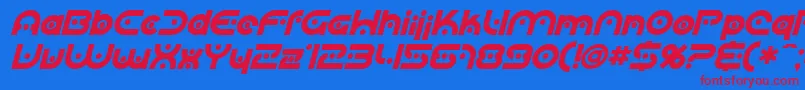 SfplanetaryorbiterBoldital Font – Red Fonts on Blue Background