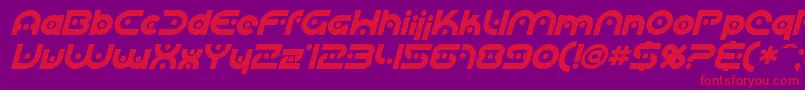 SfplanetaryorbiterBoldital Font – Red Fonts on Purple Background