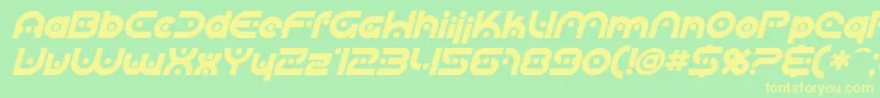 SfplanetaryorbiterBoldital Font – Yellow Fonts on Green Background