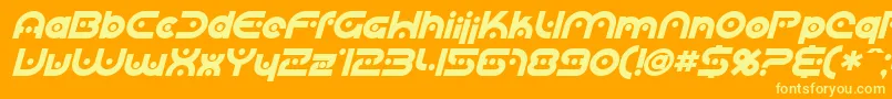 SfplanetaryorbiterBoldital Font – Yellow Fonts on Orange Background