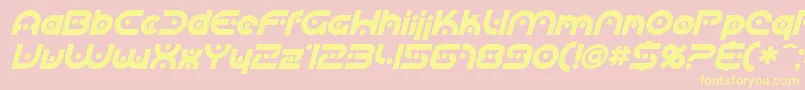 SfplanetaryorbiterBoldital Font – Yellow Fonts on Pink Background