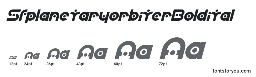 SfplanetaryorbiterBoldital Font Sizes