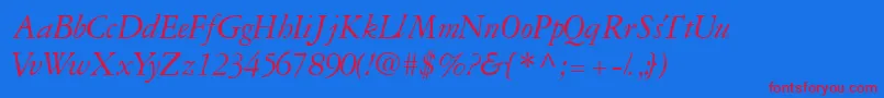 GaramondreprisesskItalic Font – Red Fonts on Blue Background