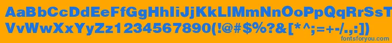 HalvorsonBlakSemibld Font – Blue Fonts on Orange Background