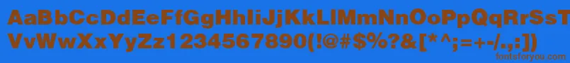 HalvorsonBlakSemibld Font – Brown Fonts on Blue Background