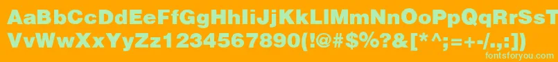 HalvorsonBlakSemibld Font – Green Fonts on Orange Background