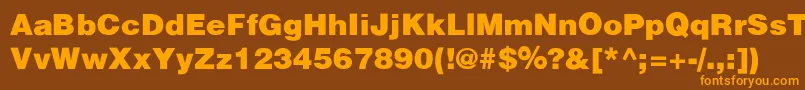 HalvorsonBlakSemibld Font – Orange Fonts on Brown Background