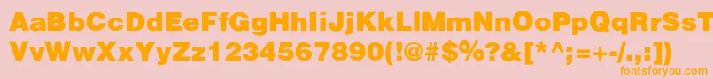 HalvorsonBlakSemibld Font – Orange Fonts on Pink Background