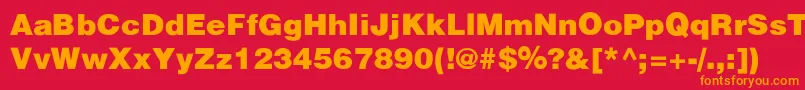 フォントHalvorsonBlakSemibld – 赤い背景にオレンジの文字