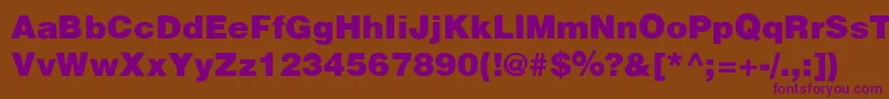 HalvorsonBlakSemibld Font – Purple Fonts on Brown Background