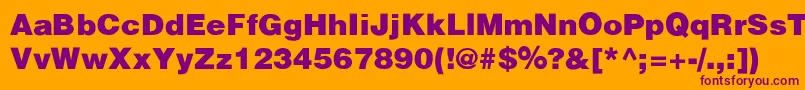HalvorsonBlakSemibld Font – Purple Fonts on Orange Background
